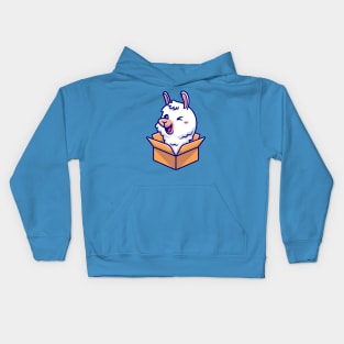 Cute Alpaca In Box Cartoon Kids Hoodie